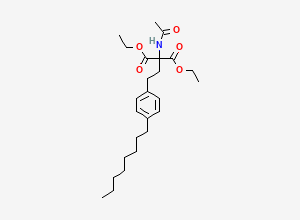 Two-dimensional chemical structure of Diethyl 2-Acetamido-2-[2-(4-octylphenylethyl)malonate, CAS 162358-08-9