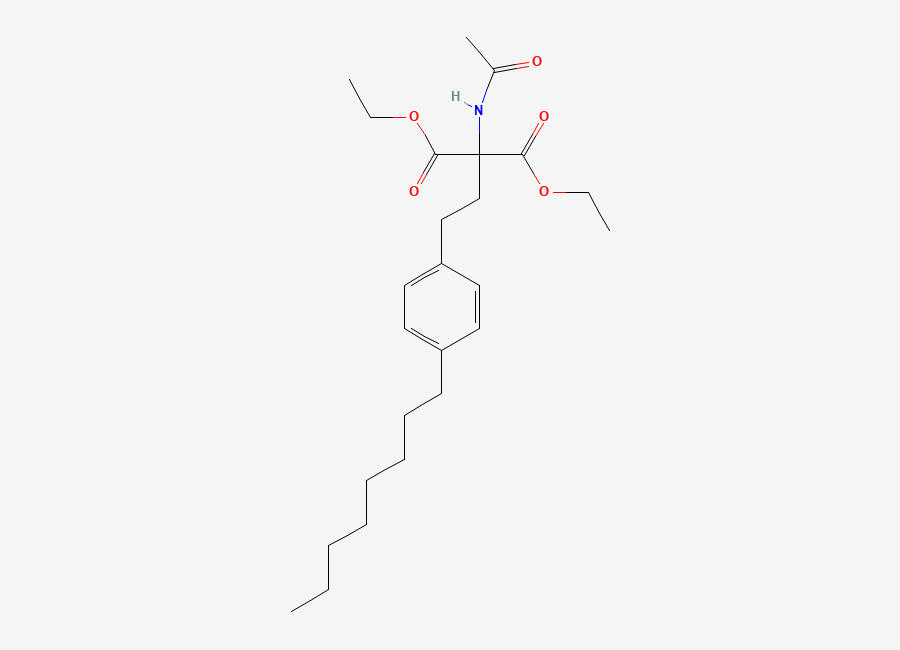 Two-dimensional chemical structure of Diethyl 2-Acetamido-2-[2-(4-octylphenylethyl)malonate, CAS 162358-08-9