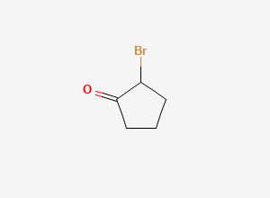 Two-dimensional chemical structure of 2-Bromocyclopentanone