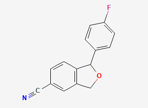 Two-dimensional chemical structure of 1-(4-fluorophenyl)-5-phthalane carbonitrile / Citalopram Inhouse Impurity C, CAS 64169-67-1