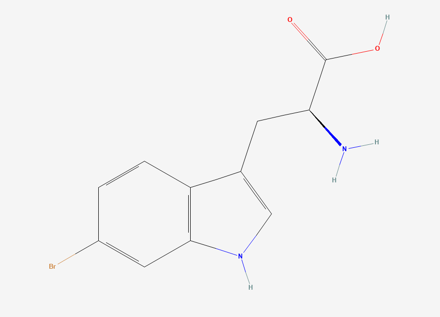 Two-dimensional chemical structure of 6-bromo-L-tryptophan