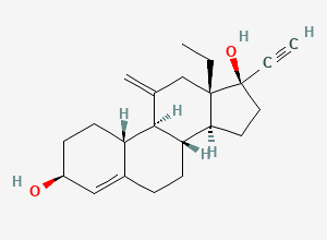 Two-dimensional chemical structure of Desogestrel EP Impurity E / 3-beta-Hydroxy Desogestrel, CAS 70805-85-5