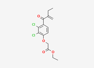 Two-dimensional chemical structure of Etacrynic Acid Ethyl Ester, CAS 23870-41-9