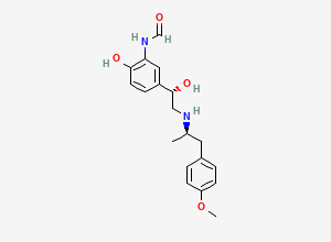 Two-dimensional chemical structure of N-(2-Hydroxy-5-((1S)-1-hydroxy-2-(((1R)-2-(4-methoxyphenyl)-1-methylethyl)amino)ethyl)phenyl)formamide