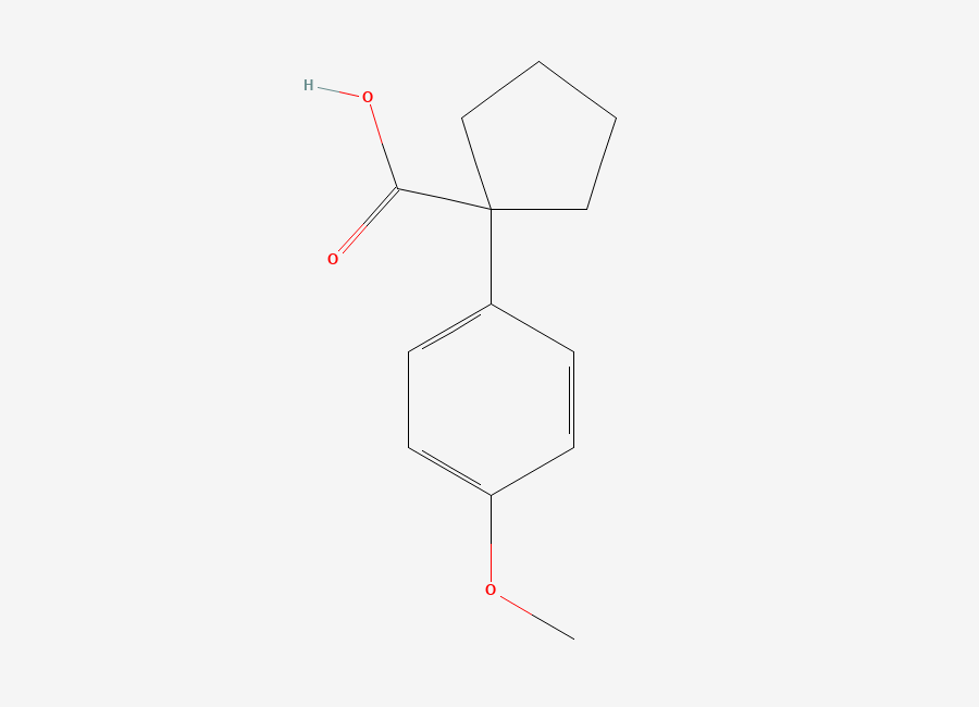 Two-dimensional chemical structure of 1-(4-Methoxyphenyl)cyclopentane-1-carboxylic acid