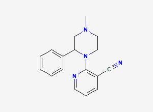 Two-dimensional chemical structure of Mirtazapine Cyano Impurity, CAS 61337-88-0