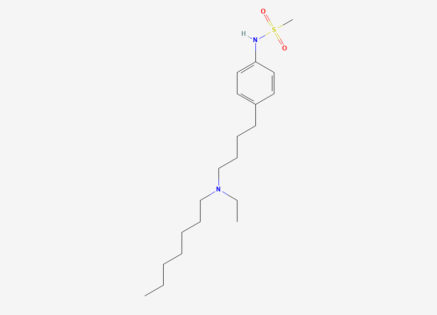 Two-dimensional chemical structure of N-(4-(4-(Ethyl(heptyl)amino)butyl)phenyl)methanesulfonamide, CAS 100632-59-5