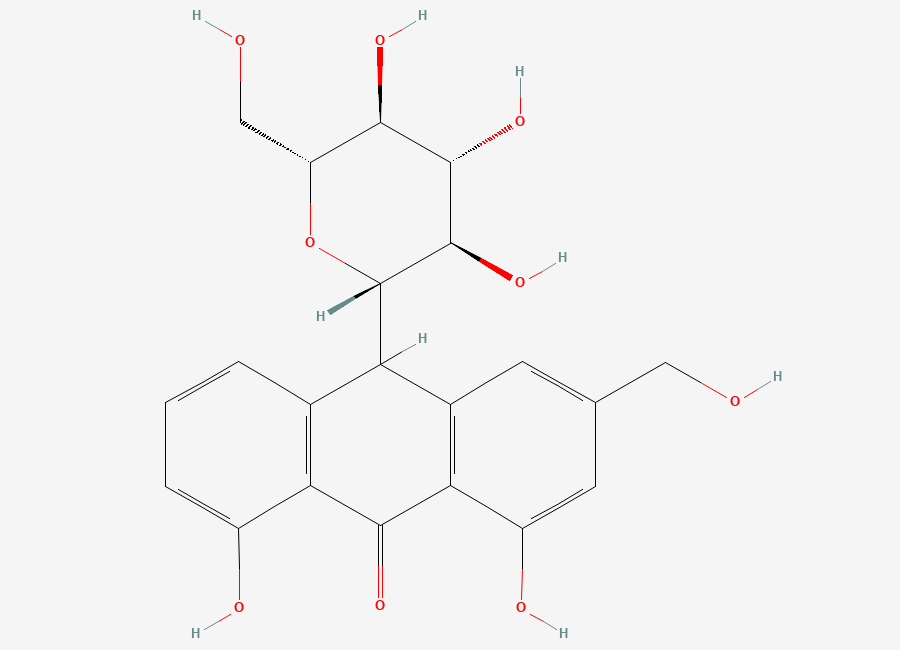 Two-dimensional chemical structure of Aloin A, CAS 8015-61-0
