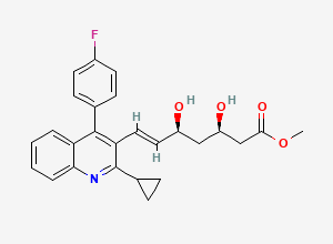 Two-dimensional chemical structure of Pitavastatin Methyl ester impurity, CAS 849811-78-5