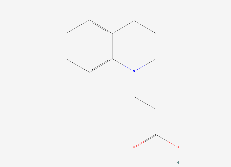 Two-dimensional chemical structure of Quinolinepropionic acid, 1,2,3,4-tetrahydro-