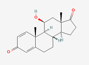 Two-dimensional chemical structure of Prednisolone Impurity D / 11β-Hydroxyboldione, CAS 898-84-0