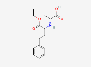 Two-dimensional chemical structure of (R)-2-[(R)-1-Ethoxy-1-oxo-4-phenylbutan-2-YL-amino]propanoic acid