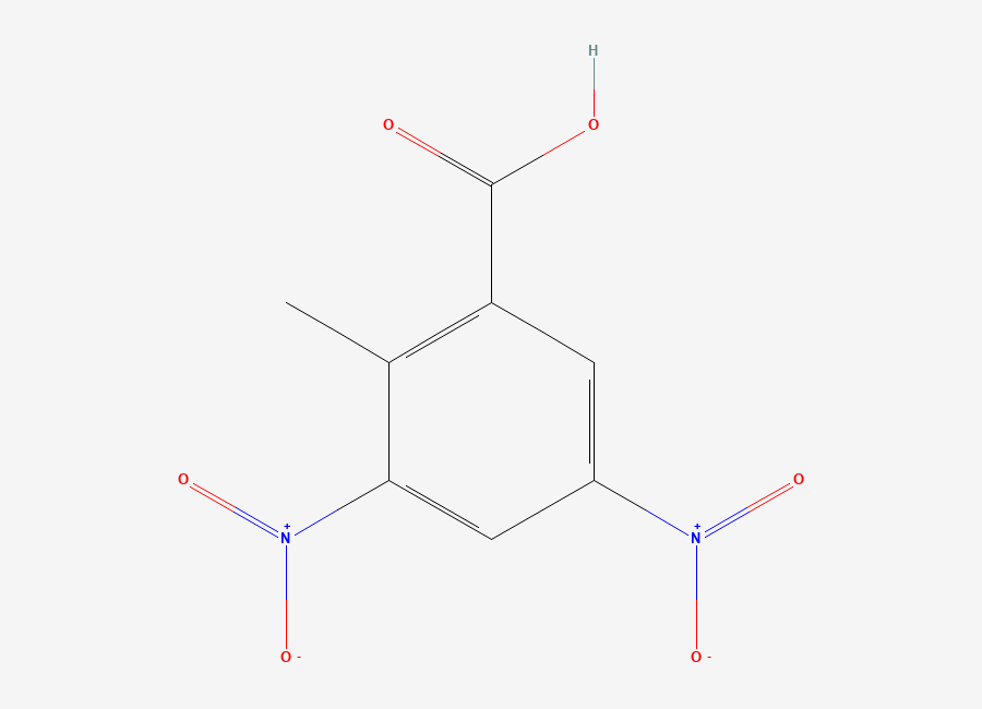 Two-dimensional chemical structure of 2-Methyl-3,5-dinitrobenzoic acid