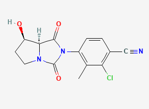 Two-dimensional chemical structure of 2-Chloro-3-methyl-4-((7R,7aS)-tetrahydro-7-hydroxy-1,3-dioxo-1H-pyrrolo(1,2-c)imidazol-2(3H)-yl)benzonitrile