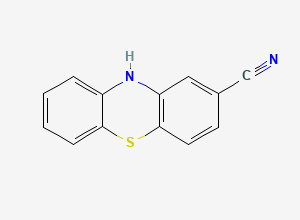 Two-dimensional chemical structure of Cyamemazine Cyano Impurity, CAS 38642-74-9