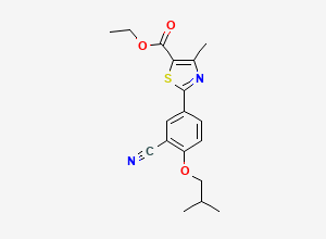 Two-dimensional chemical structure of Febuxostat Ethyl Ester, CAS 160844-75-7