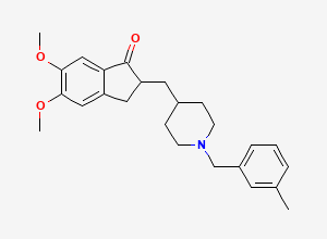 Two-dimensional chemical structure of 5,6-Dimethoxy-2-[1-(3-methyl-benzyl)-piperidin-4-ylmethyl]-indan-1-one, CAS 149874-81-7