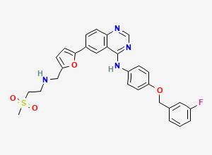 Two-dimensional chemical structure of Deschloro Lapatinib, CAS 633370-23-7