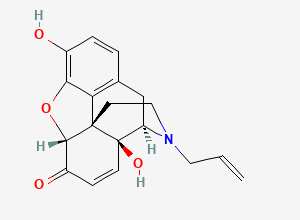 Two-dimensional chemical structure of Naloxone EP Impurity D/ 7,8-Didehydro Naloxone, CAS 26451-92-3