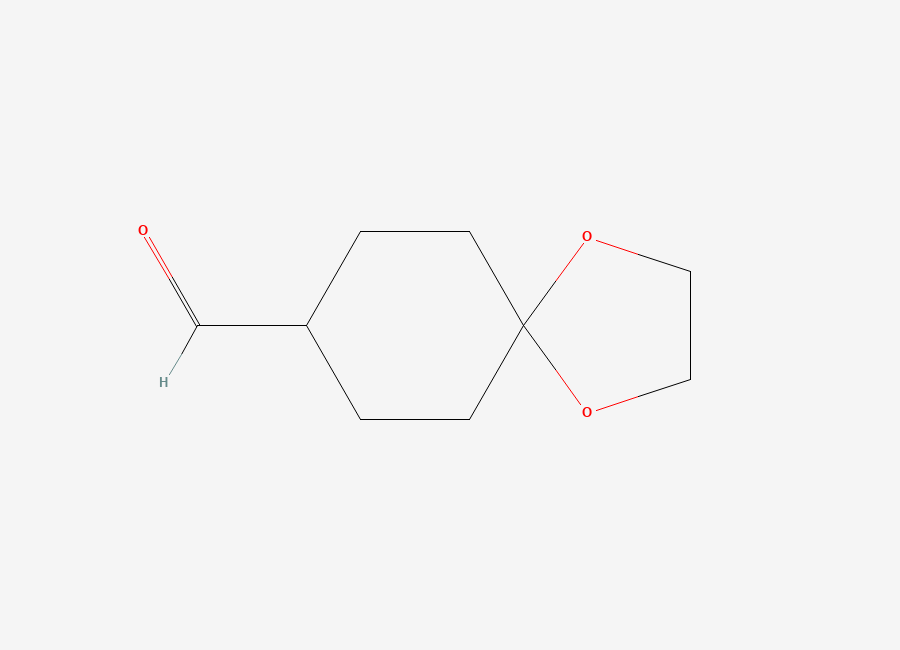 Two-dimensional chemical structure of 1,4-Dioxaspiro(4.5)decane-8-carbaldehyde