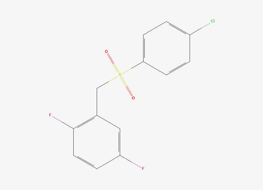 Two-dimensional chemical structure of 2-(((4-Chlorophenyl)sulfonyl)methyl)-1,4-difluorobenzene