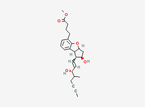 Two-dimensional chemical structure of Methyl 4-((1R,2R,3aS,8bS)-2-hydroxy-1-((3S,E)-3-hydroxy-4-methyloct-1-en-6-yn-1-yl)-2,3,3a,8b-tetrahydro-1H-cyclopenta[b]benzofuran-5-yl)butanoate, CAS 943544-75-0