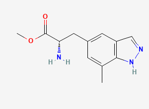 Two-dimensional chemical structure of (S)-methyl 2-amino-3-(7-methyl-1H-indazol-5-yl)propanoate