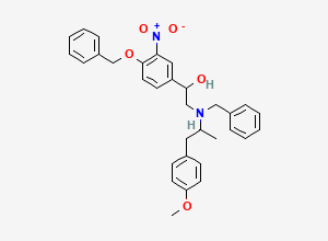 Two-dimensional chemical structure of a-[[[2-(4-Methoxyphenyl)-1-methylethyl](phenylmethyl)amino]methyl]-3-nitro-4-(phenylmethoxy)benzenemethanol