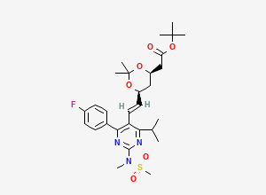 Two-dimensional chemical structure of Rosuvastatin EP Impurity F / Rosuvastatin Acetonide t-Butyl Ester /Rosuvastatin Related Compound C, CAS 289042-12-2