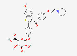 Two-dimensional chemical structure of Raloxifene 4'-Glucuronide, CAS 182507-22-8