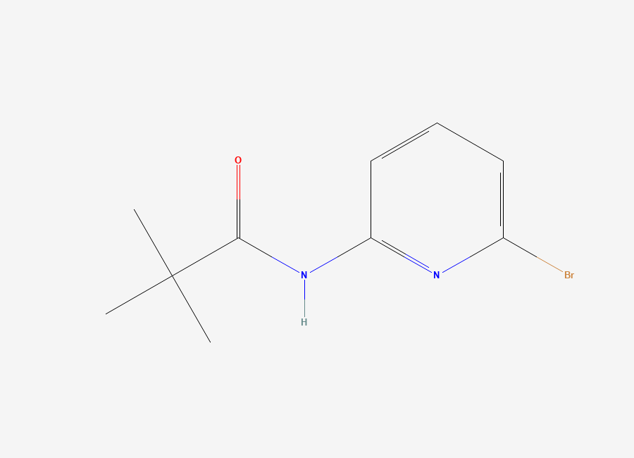 Two-dimensional chemical structure of N-(6-Bromopyridin-2-yl)-2,2-dimethylpropanamide