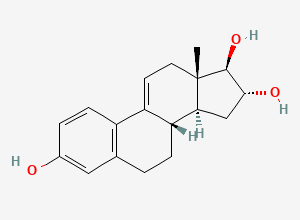 Two-dimensional chemical structure of Estriol EP Impurity A / Estriol Related Compound A /9,11-didehydroestriol, CAS 246021-20-5