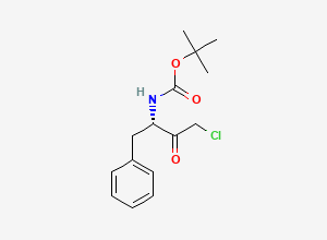 Two-dimensional chemical structure of tert-butyl N-((2S)-4-chloro-3-oxo-1-phenylbutan-2-yl)carbamate
