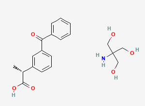 Two-dimensional chemical structure of (R)-(-)-Ketoprofen Trometamol