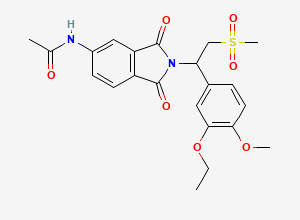 Two-dimensional chemical structure of N-(2-(1-(3-ethoxy-4-Methoxyphenyl)-2-(Methylsulfonyl)ethyl)-1,3-dioxoisoindolin-5-yl)acetaMide