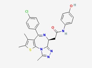 Two-dimensional chemical structure of (6S)-4-(4-Chlorophenyl)-N-(4-hydroxyphenyl)-2,3,9-trimethyl-6H-thieno(3,2-f)(1,2,4)triazolo(4,3-a)(1,4)diazepine-6-acetamide