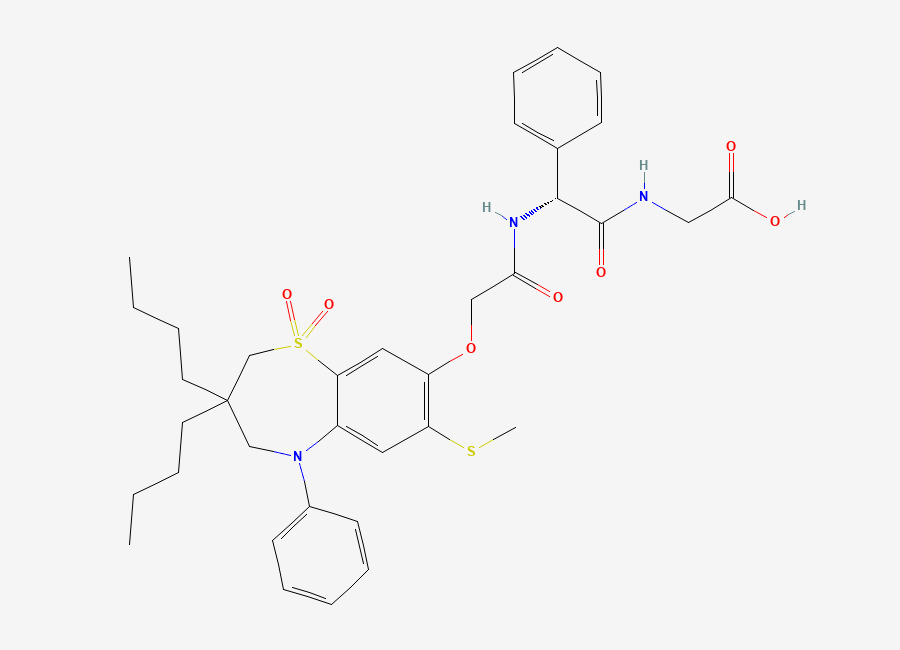 Two-dimensional chemical structure of Elobixibat, CAS 439087-18-0