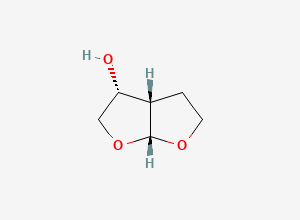 Two-dimensional chemical structure of (3R,3aS,6aR)-hexahydrofuro(2,3-b)furan-3-ol