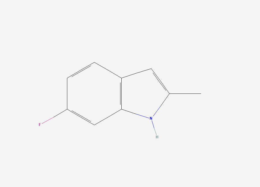 Two-dimensional chemical structure of 6-Fluoro-2-methyl-1H-indole