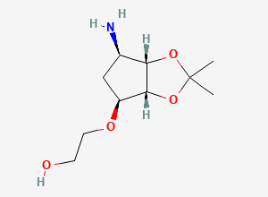 Two-dimensional chemical structure of 2-[[(3aR,4S,6R,6aS)-6-Aminotetrahydro-2,2-dimethyl-4H-cyclopenta-1,3-dioxol-4-yl]oxy]ethanol