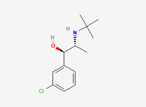 Two-dimensional chemical structure of (1R,2R)-2-(tert-butylamino)-1-(3-chlorophenyl)propan-1-ol