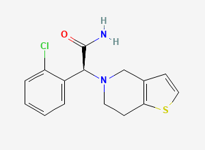 Two-dimensional chemical structure of Clopidogrel EP Impurity E / Clopidogrel Amide, CAS 444728-13-6