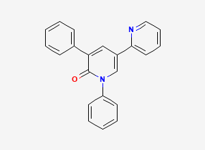 Two-dimensional chemical structure of 1',5'-diphenyl-[2,3'-bipyridin]-6'(1'H)-one, CAS 380918-51-4
