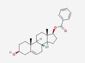 Two-dimensional chemical structure of Androst-5-ene-3beta,17beta-diol 17-Benzoate, CAS 1175-12-8
