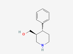 Two-dimensional chemical structure of [(3S,4R)-4-phenylpiperidin-3-yl]methanol