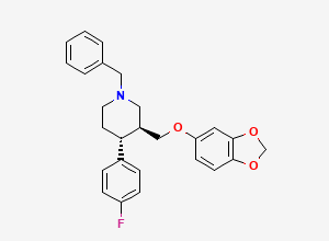 Two-dimensional chemical structure of Paroxetine HCl EP Impurity C/ Paroxetine HCl BP Impurity C/ N-Benzyl Paroxetine (free base), CAS 105813-14-7