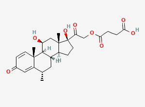 Two-dimensional chemical structure of Methyl Prednisolone 17-Hemisuccinate