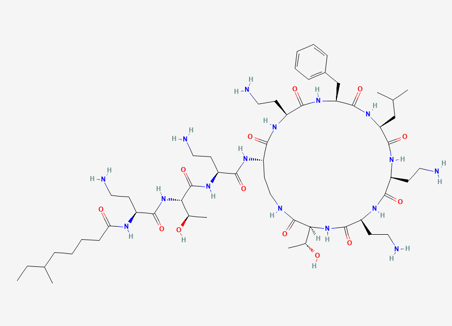 Two-dimensional chemical structure of Polymyxin B1, CAS 4135-11-9