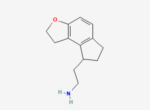 Two-dimensional chemical structure of 2-(2,6,7,8-Tetrahydro-1H-indeno[5,4-b]furan-8-yl)ethanamine