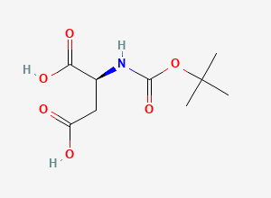 Two-dimensional chemical structure of N-(tert-butoxycarbonyl)-L-aspartic acid